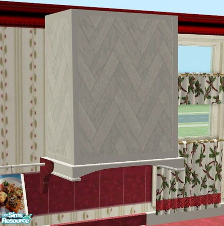Sims 2 — Holiday Kitchen - Chimney by Riverwillows — Beautiful Holiday Kitchen featuring pine boughs, and silver, white