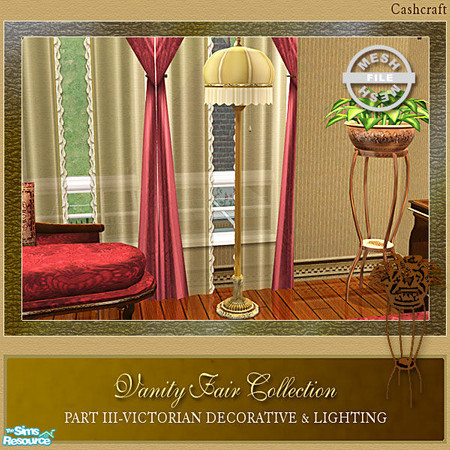 Sims 2 — Vanity Fair Decorative - Floor Lamp Mesh by Cashcraft — Vanity Fair Collection Part III features Victorian
