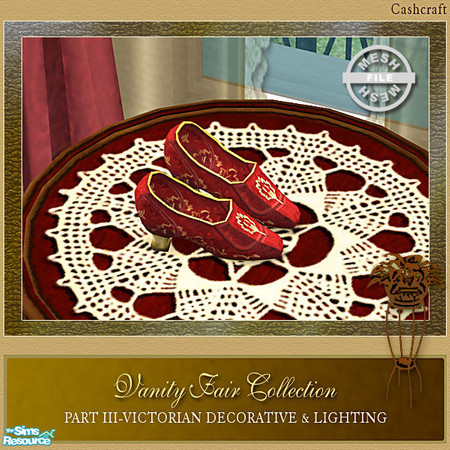 Sims 2 — Vanity Fair Decorative - Shoes Mesh by Cashcraft — Vanity Fair Collection Part III features Victorian inspired