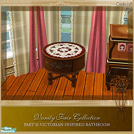 Sims 2 — Vanity Fair Bathroom - Footstool Wood by Cashcraft — Vanity Fair Collection Part II is a Victorian inspired