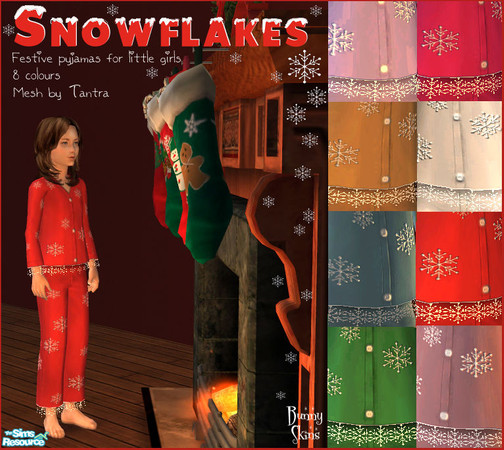 Sims 2 — Snowflakes Pyjamas by BunnyTSR — 