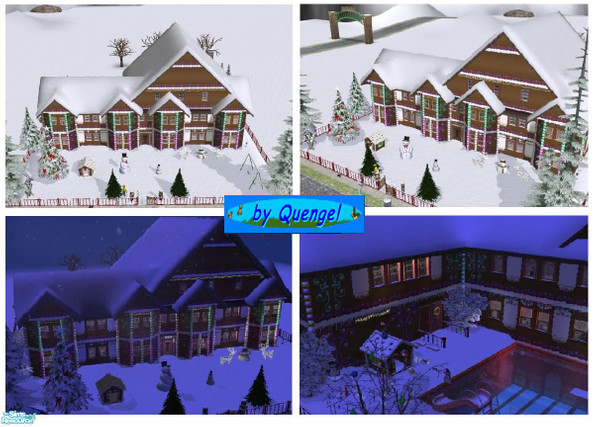 Sims 2 — Quengel 23 by Quengel — Lot size: 3x3. With 3 kidsrooms and also for 1 or 2 dogs. MERRY CHRISTMAS TO YOU ALL :)