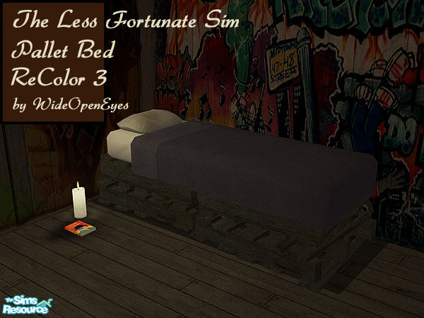 Sims 2 — The Less Fortunate Sim - Pallet Bed ReColor 3 by wideopeneyes — Not all Sims are living the good life. If your