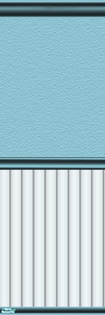 Sims 2 — Four Seasons Collection - Beachbum Blue by rhiannon32ga — A tranquil seablue wall with beachfront white wainscot