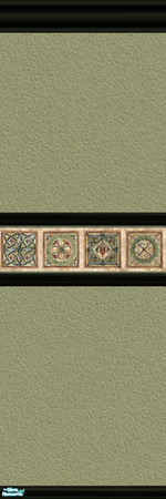 Sims 2 — 'Celtic Dreams' Collection - Wall by rhiannon32ga — This beautiful Celtic knotwork tile border is set against an