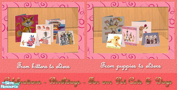 Sims 2 — Celebrations - Birthdays - Pets by Creative Sim — From kittens and puppies to adults and elders. Celebrate each