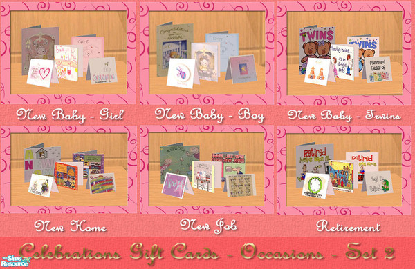 Sims 2 — Celebrations Occasions Cards - Set 2 by Creative Sim — You've got Sims parties, you've got Sim presents!...But,