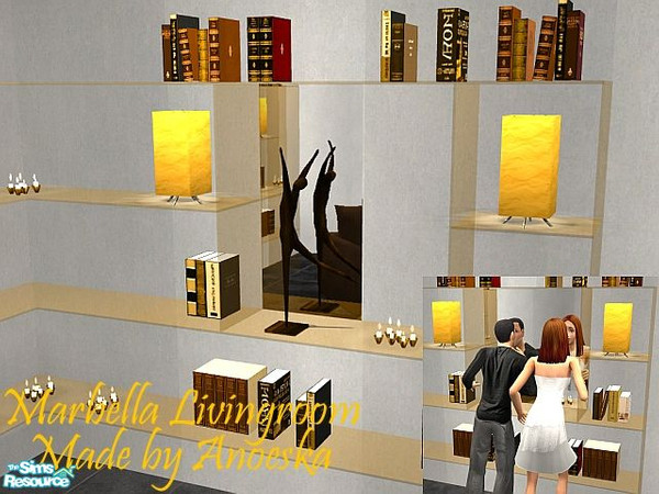 Sims 2 — Marbella Livingroom Mirror left by AnoeskaB — Left mirror. Fits inside the left bookcase without cheats.