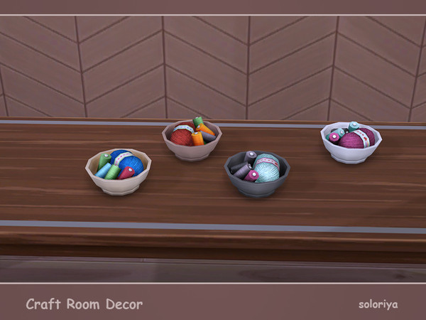 Sims 4 — Craft Room Decor Bowl with Threads and Yarn by soloriya — Bowl with threads and yarn. Part of Craft Room Decor