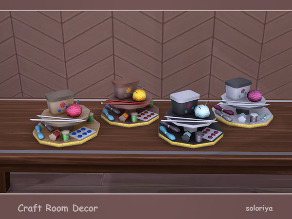 Sims 4 — Craft Room Decor Sewing Supplies by soloriya — Different sewing supplies in one mesh. Part of Craft Room Decor