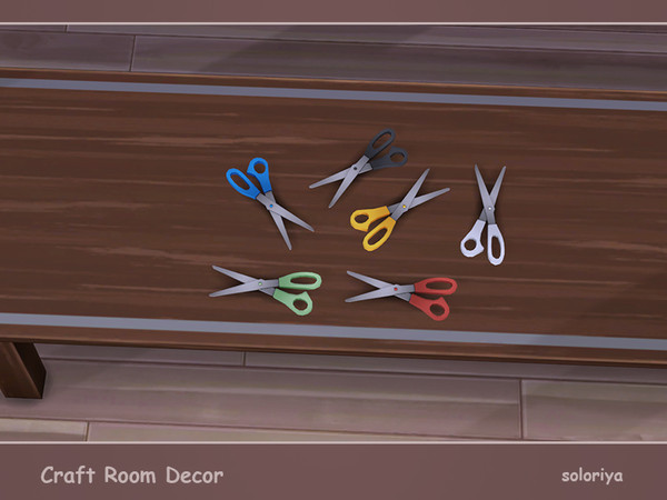 Sims 4 — Craft Room Decor Scissors by soloriya — Small table scissors. Part of Craft Room Decor set. 6 color variations.