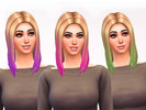 Sims 4 — Dip Dye Straight Hair Recolour Pink, Purple, Green, Blonde by subjectsims — Recolour of the base game hair to