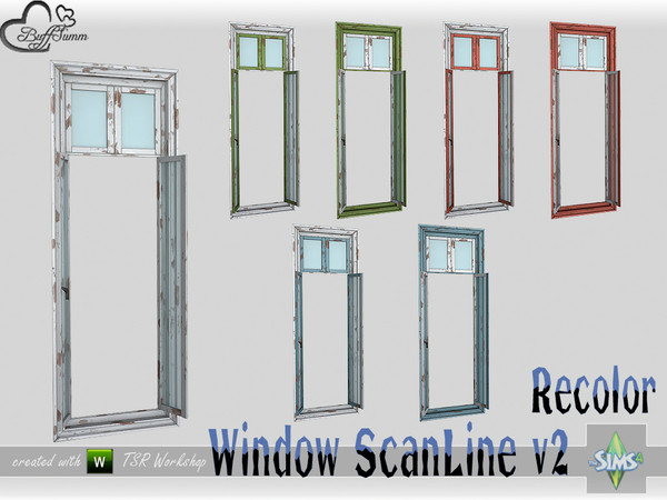 Sims 4 — WindowSet ScanLine Recolor Full 1x1 v2 open by BuffSumm — Part of the *Window Set ScanLine* Created by BuffSumm