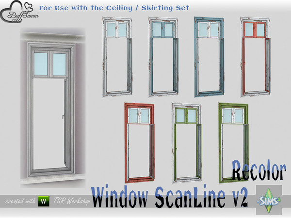 Sims 4 — WindowSet ScanLine Recolor Full 1x1 v2 ceiling open by BuffSumm — Part of the *Window Set ScanLine* Created by