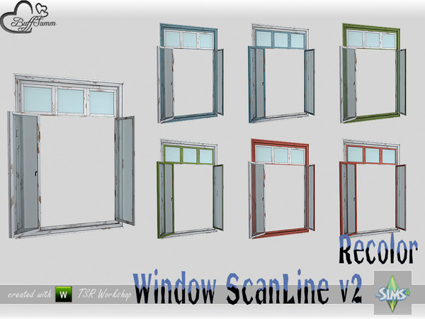 Sims 4 — WindowSet ScanLine Recolor Full 2x1 v2 open by BuffSumm — Part of the *Window Set ScanLine* Created by BuffSumm