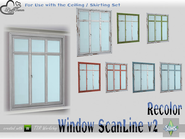 Sims 4 — WindowSet ScanLine Recolor Full 2x1 v2 ceiling by BuffSumm — Part of the *Window Set ScanLine* Created by