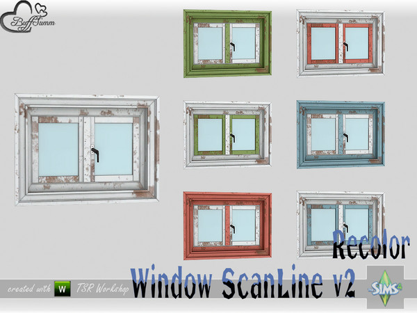 Sims 4 — WindowSet ScanLine Recolor Privacy 1x1 v2 by BuffSumm — Part of the *Window Set ScanLine* Created by BuffSumm @