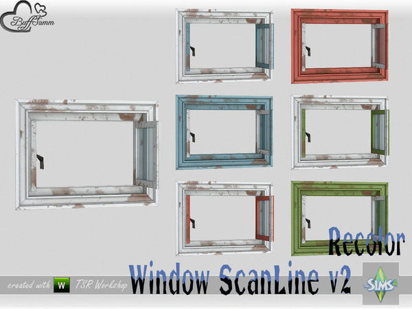 Sims 4 — WindowSet ScanLine Recolor Privacy 1x1 v2 open by BuffSumm — Part of the *Window Set ScanLine* Created by