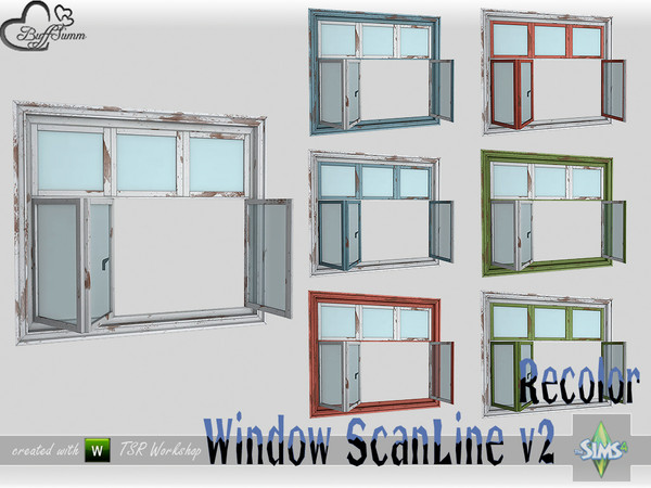 Sims 4 — WindowSet ScanLine Recolor Counter 2x1 v2 open by BuffSumm — Part of the *Window Set ScanLine* Created by