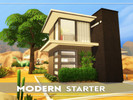 Sims 4 — Modern Starter by SimsPinkyYT — This is a small modern starter house. A Two story build with living room,