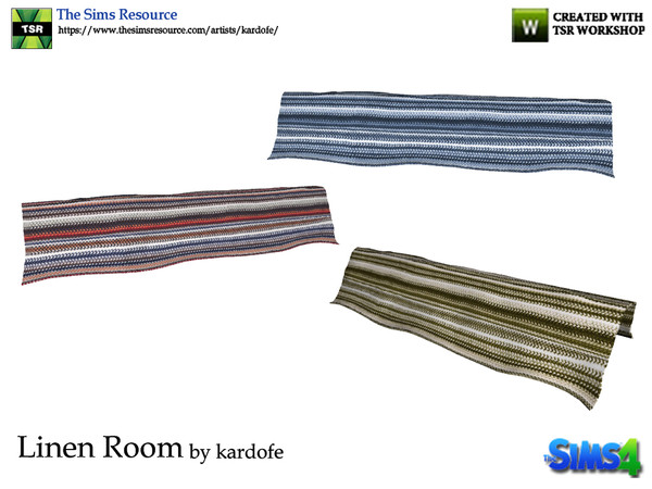 Sims 4 — kardofe_Linen Room_Blanket_01 by kardofe — Blanket to place on the back of the sofa, in three color options 