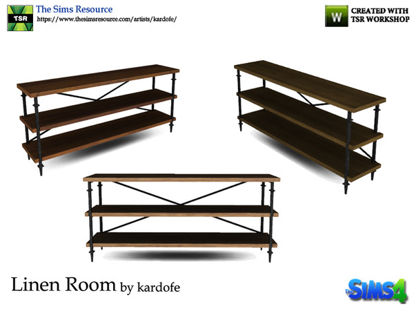 Sims 4 — kardofe_Linen Room_Console by kardofe — Pretty wrought iron console and wood in three color options 