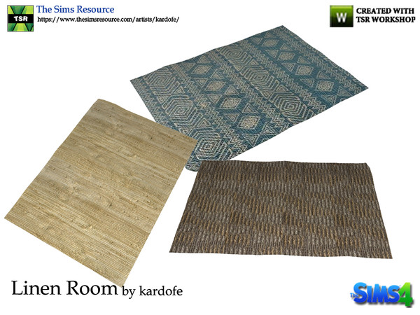 Sims 4 — kardofe_Linen Room_Rug by kardofe — Wool rug in three color options 