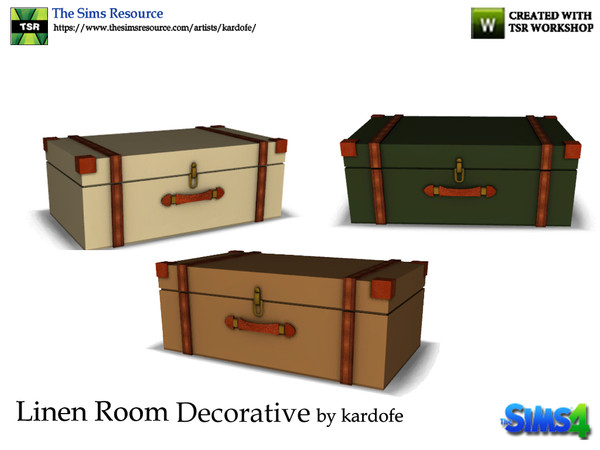 Sims 4 — kardofe_Linen Room_Suitcase by kardofe — Small suitcase that is great to decorate any corner, is stackable and