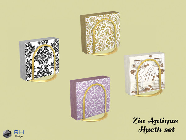 Sims 4 — Zia Golden Decor Napkin Holder by RightHearted — Add a great centerpiece to your kitchen or dining room table