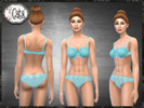 Sims 4 — Lace Rose Bra and Underwear Set by Five5Cats — Lovely rose detailed lace bra and panty full body underwear sleep