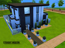 Sims 4 — Straight Modern by RaeTheSims4 — This spacious 2 bedroom modern house offers a gym, a spacious backyard area,