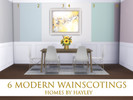 Sims 4 — Modern Wainscoting Walls by Homes_by_Hayley — This set includes 6 colors of a modern board and batten style
