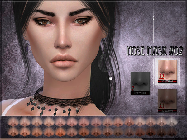 Sims 4 — Nose mask 02 V2 by RemusSirion — Nose mask 02 - Variant 2 This version looks best on custom skins