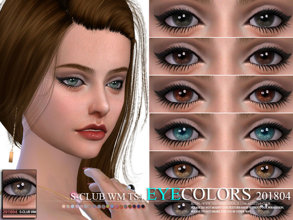 Sims 4 — S-Club WM ts4 Eyecolors 201804  by S-Club — Eyecolors, 10 swatches, hope you like, thank you. 