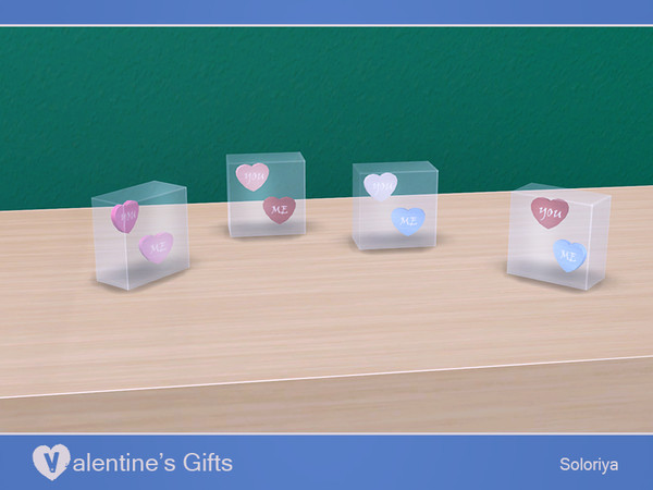 Sims 4 — Valentine's Gifts. You And Me by soloriya — Two hearts under glass. Part of Valentine's Gifts set. 4 color
