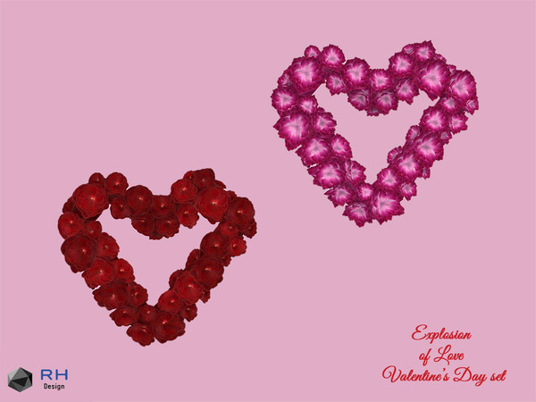 Sims 4 — HVD Heart Wreath by RightHearted — Just in time for Valentine's Day... a heart wreath! A perfect decoration for