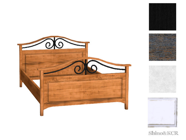 Sims 4 — Bedroom Country - Double Bed Frame by ShinoKCR — Furniture in Country Style - what we call Landhaus Style in