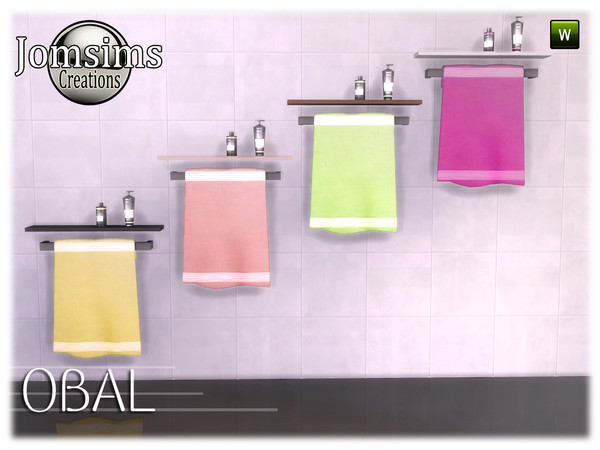 Sims 4 — obal bathroom  towel deco for wall by jomsims — obal towel deco for wall