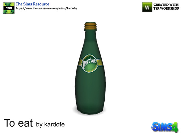 Sims 4 — kardofe_To eat 1_Perrier water by kardofe — Perrier water bottle, decorative 