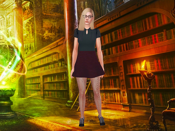 Sims 4 — Magic Library CAS Background by KatVerseCC — Library CAS Background. I used it to make my Alice Quinn sim. I