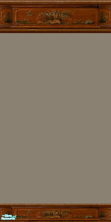 Sims 2 — jsf2FPaintSage by jsf — A sage painted wall with a hand painted bouquet on red wood mouldings. Please click the