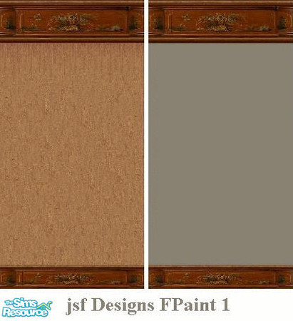 Sims 2 — jsf Designs FPaint 1 by jsf — Two walls using a red painted, floral, wood moulding. Please click on the