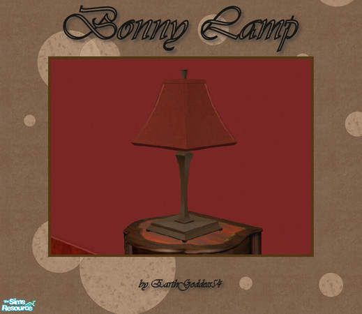 Sims 2 — Bonny Bedroom - Lamp by EarthGoddess54 — Recolor of Maxis' Illistara Lamp. Enjoy! 