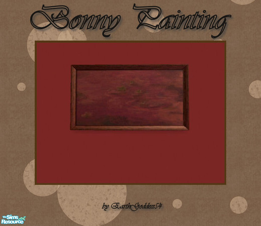 Sims 2 — Bonny Bedroom - Painting by EarthGoddess54 — Recolor of Maxis' "Lily Pads" by Myo Pia. Enjoy!