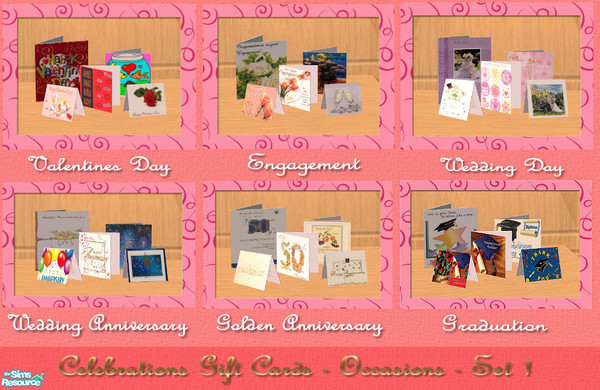 Sims 2 — Celebrations Occasions Cards - Set 1 by Creative Sim — You've got Sims parties, you've got Sim presents!...But,