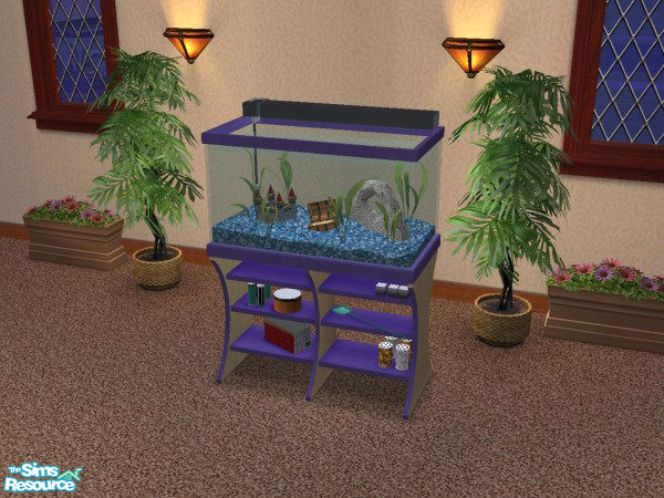 Sims 2 — Aquabox Aquarium Recolour - Blue by LadyMinion — Blue colour aquarium.