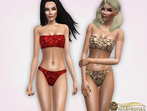Sims 3 — Lace Overlay Bikini Set by Harmonia — 5 color recolorable Please do not use my textures. Please do not