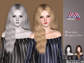 Sims 3 — Blossom ( Hair 37 V1) by TsminhSims — - New meshes - All LODs - Smooth bone assigned