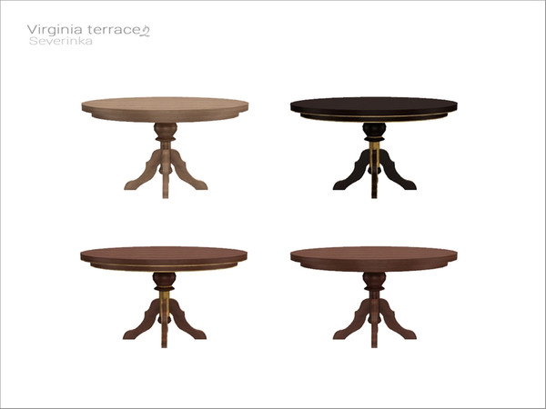 Sims 4 — [Virginia II terrace] - round table 6 person WCOL by Severinka_ — Round dining table on 6 person From the set