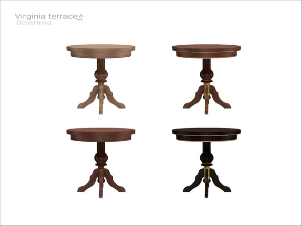 Sims 4 — [Virginia II terrace] - round table 4 person WCOL by Severinka_ — Round dining table on 4 person From the set